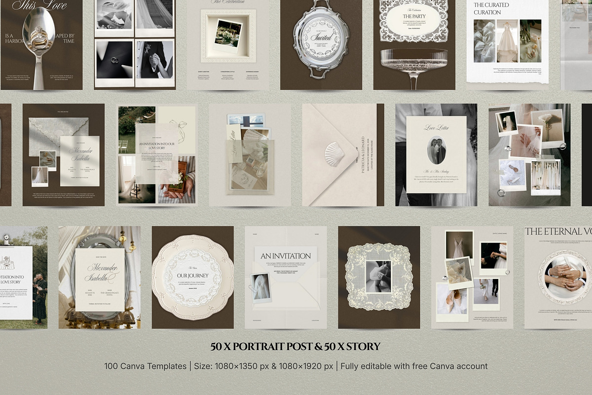 Modern Romance Wedding Canva Pack, a Social Media Template by Pani Temp. (Photo 13 of 13)