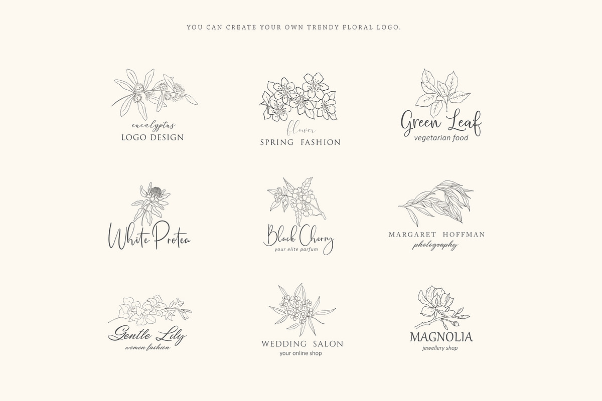 Birth-Flowers. Trendy Plants, Logos, a Seasonal Illustration by Designwork (Photo 7 of 21)