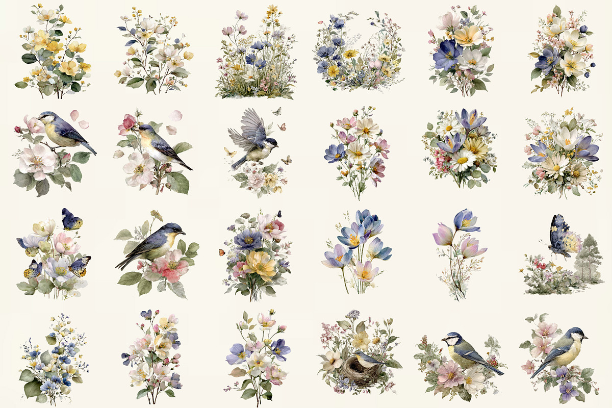 Forest Melody Watercolor Collection, an Illustration by DreamCafeArt (Photo 2 of 6)