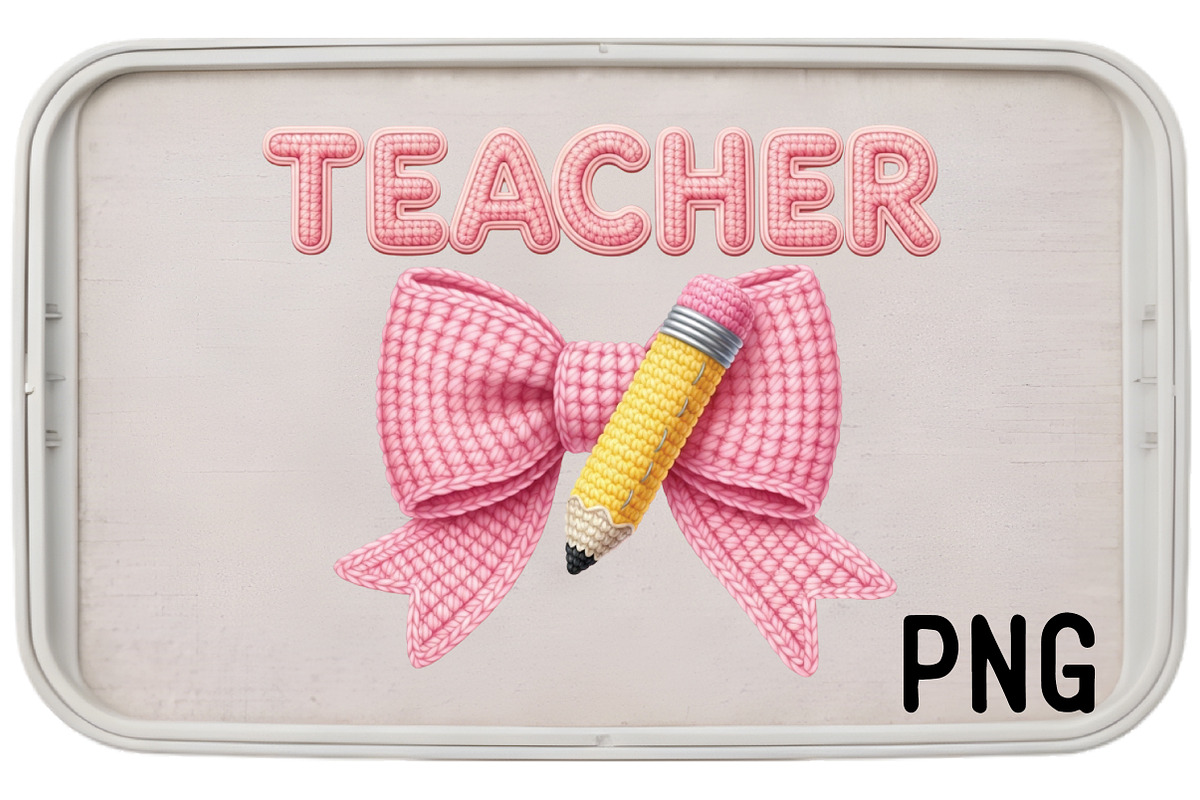 Faux Yarn Teacher Coquette Bow PNG, an Illustration by Black Bird Studio (Photo 2 of 3)