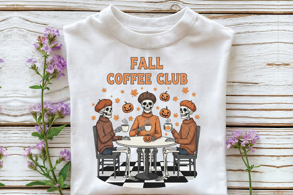 Fall Coffee Club Spooky Season PNG, an Illustration by CraftArtStudio (Photo 3 of 4)