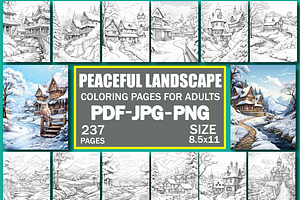 Peaceful Landscape Coloring Book