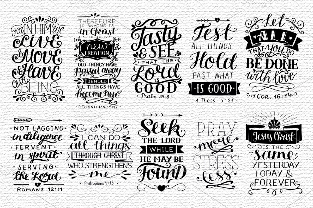 BUNDLE 50 BIBLE VERSES, an Illustration by Ola-la-la (Photo 4 of 10)