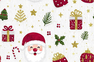Colorful Christmas wrapping paper design with festive elements, a Background Photo by OSORIOartist