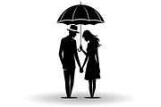 50 Couple Umbrella Silhouette Bundle, an Illustration by Designs_River (Thumbnail 14 of 51)