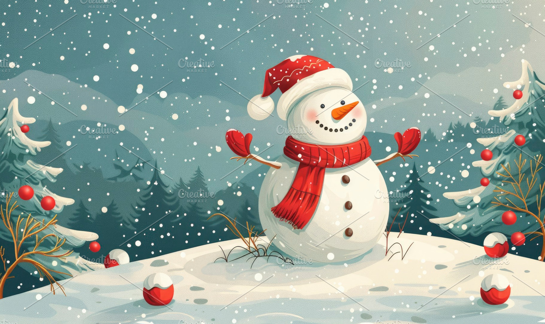 A joyful snowman adorned in winter c, a Photo by LOGOCREATIVE