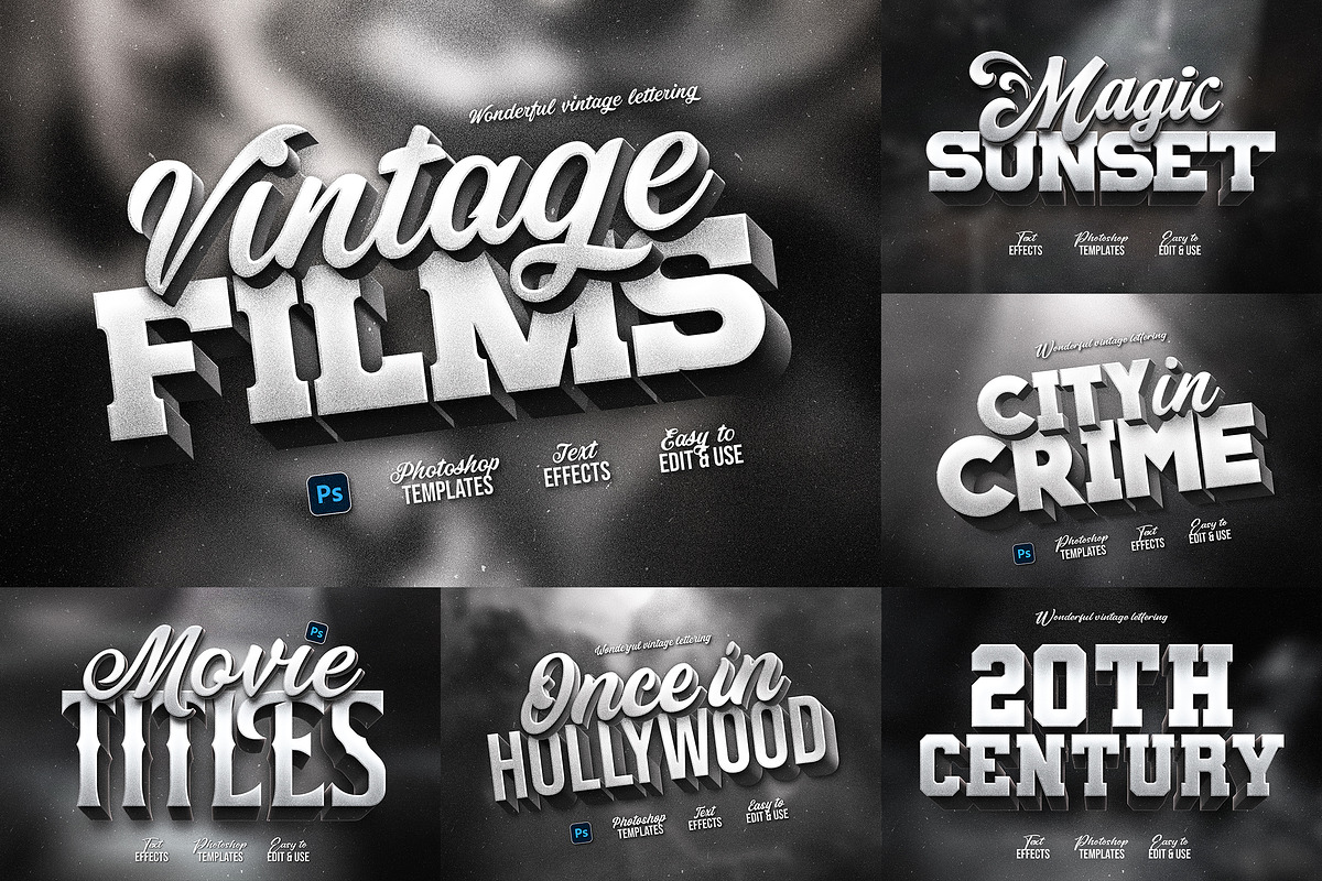Old Movie Titles, a Layer Style Add-On by Andrew Skoch Design (Photo 1 of 10)