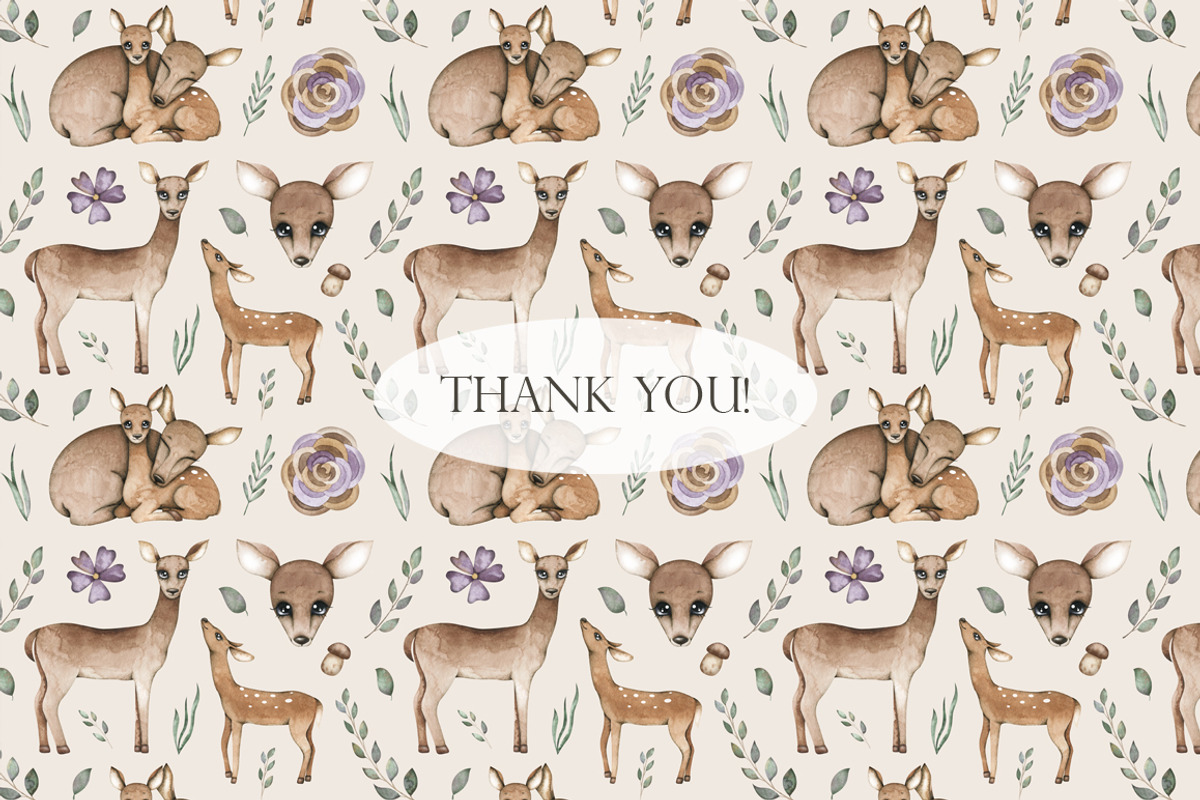Watercolor deer set, an Animal Illustration by OrangePeafowlArt (Photo 12 of 12)