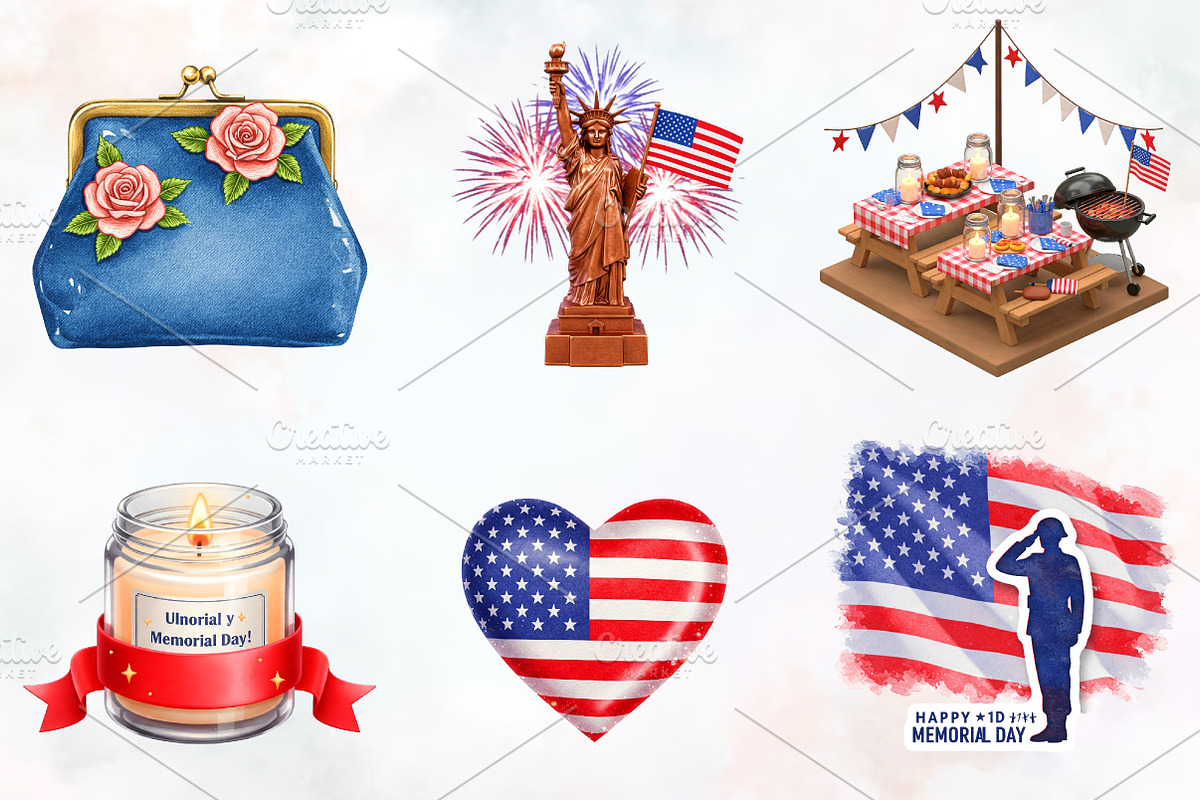 Memorial Day Sublimation Clipart, an Illustration by RobertsArt (Photo 2 of 7)