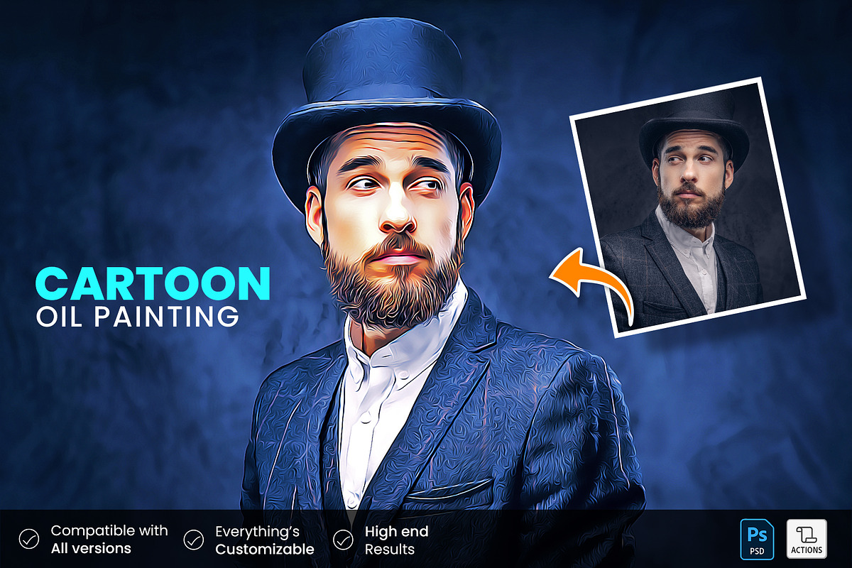 Cartoon Oil Painting, an Action Add-On by U_Design (Photo 5 of 8)