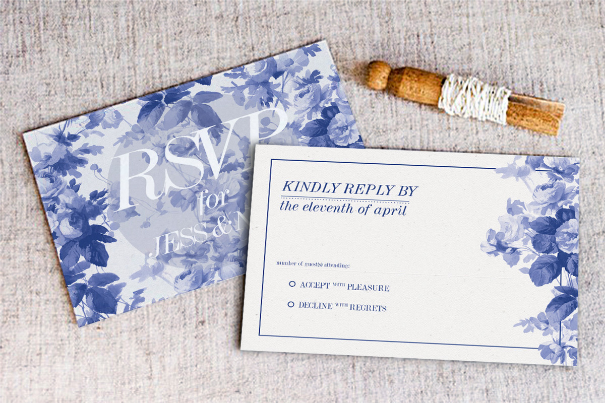 China Blue Wedding Suite, an Invitation Template by BlueRobinDesignShop (Photo 3 of 4)