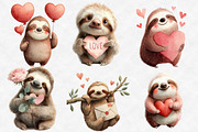 Valentine Sloth Clipart, an Illustration by Designworld (Thumbnail 2 of 6)