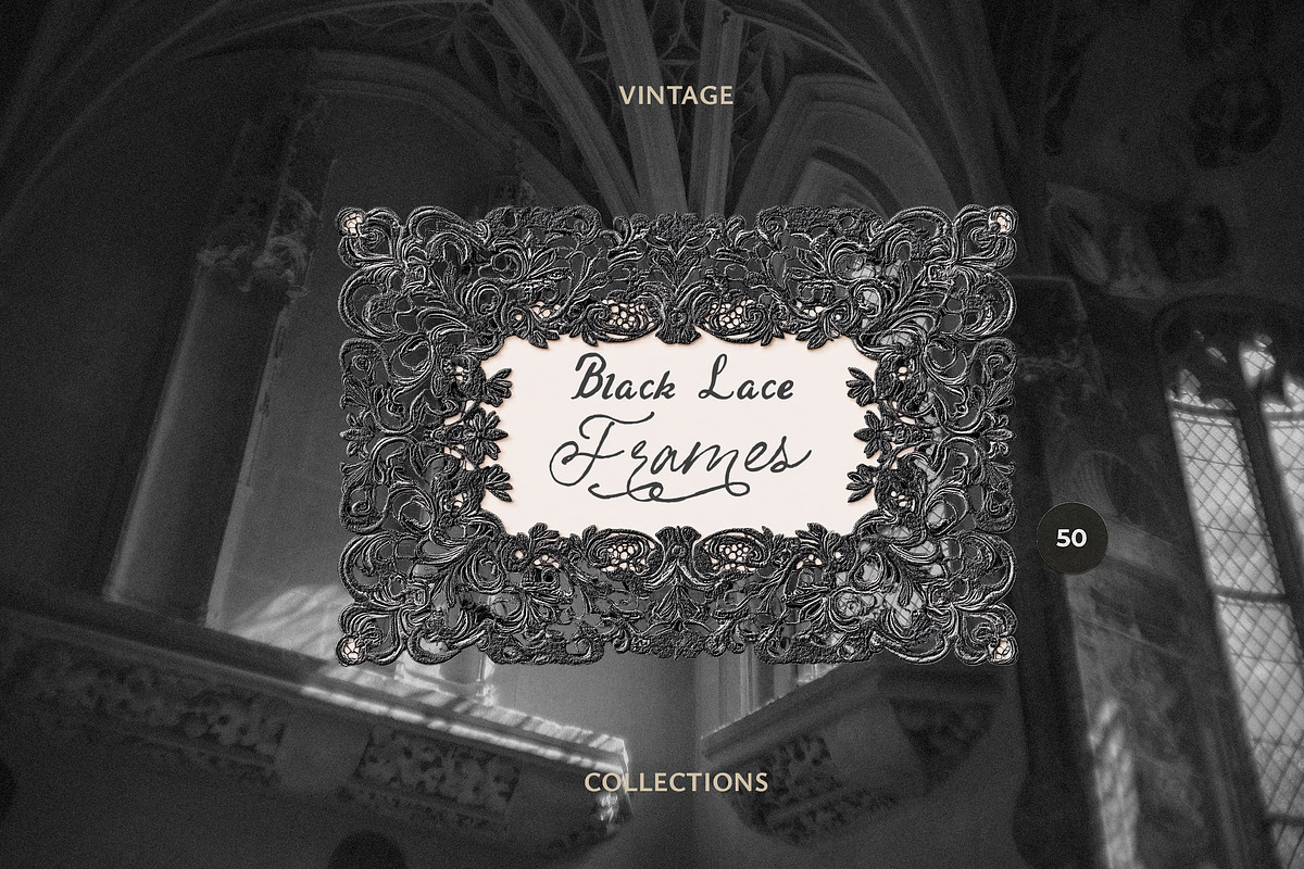 Vintage Black Lace Frames & Doilies, an Object Graphic by Lana Elanor (Photo 20 of 20)