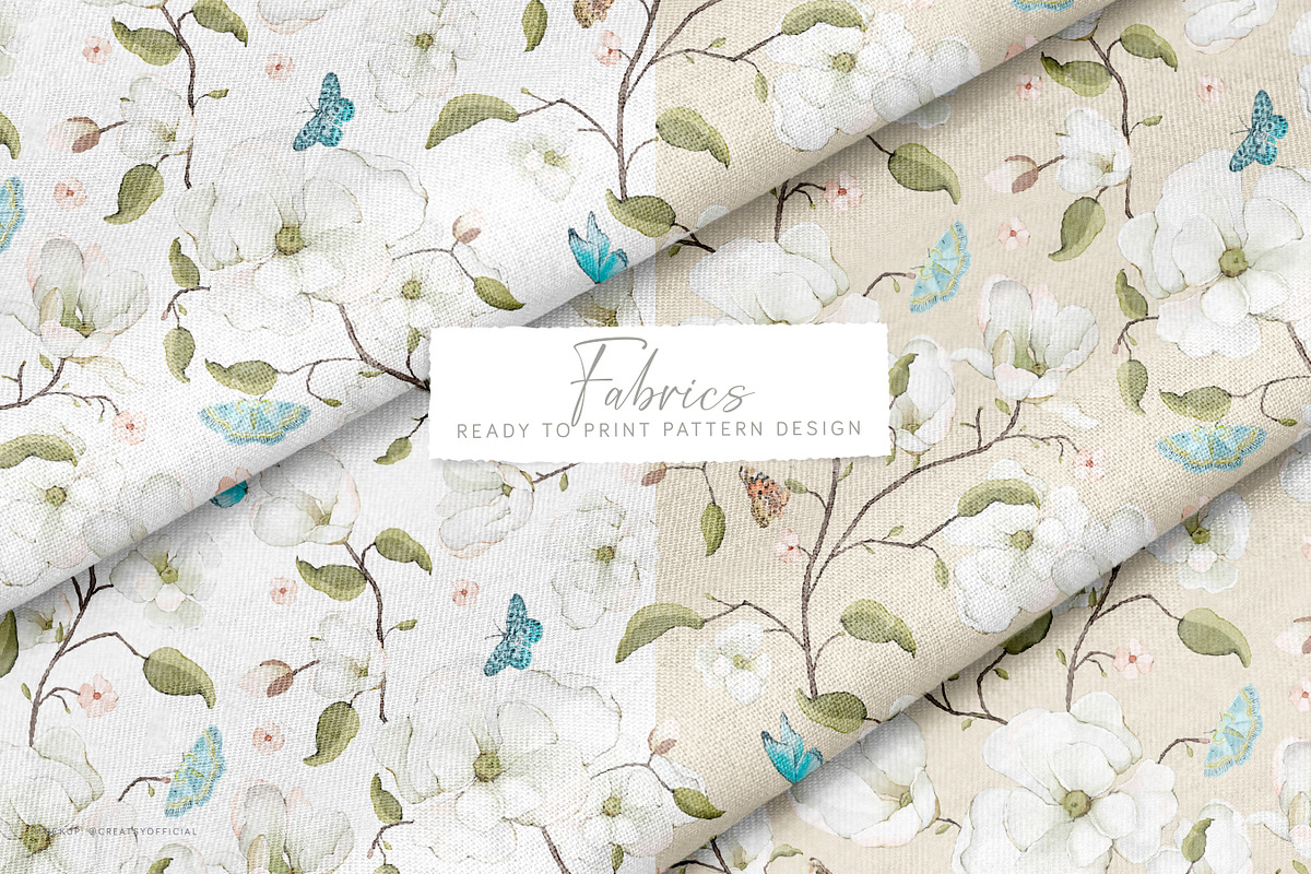 Butterfly and Magnolias Pattern, a Pattern Graphic by bhldesigns (Photo 5 of 7)