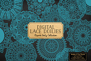 Vintage Blue Lace Doilies Clipart, an Illustration by Amanda Ilkov (Thumbnail 2 of 4)
