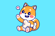 Cute Shiba Inu Dog Holding Bone, an Animal Illustration by Catalyst Labs (Thumbnail 3 of 3)