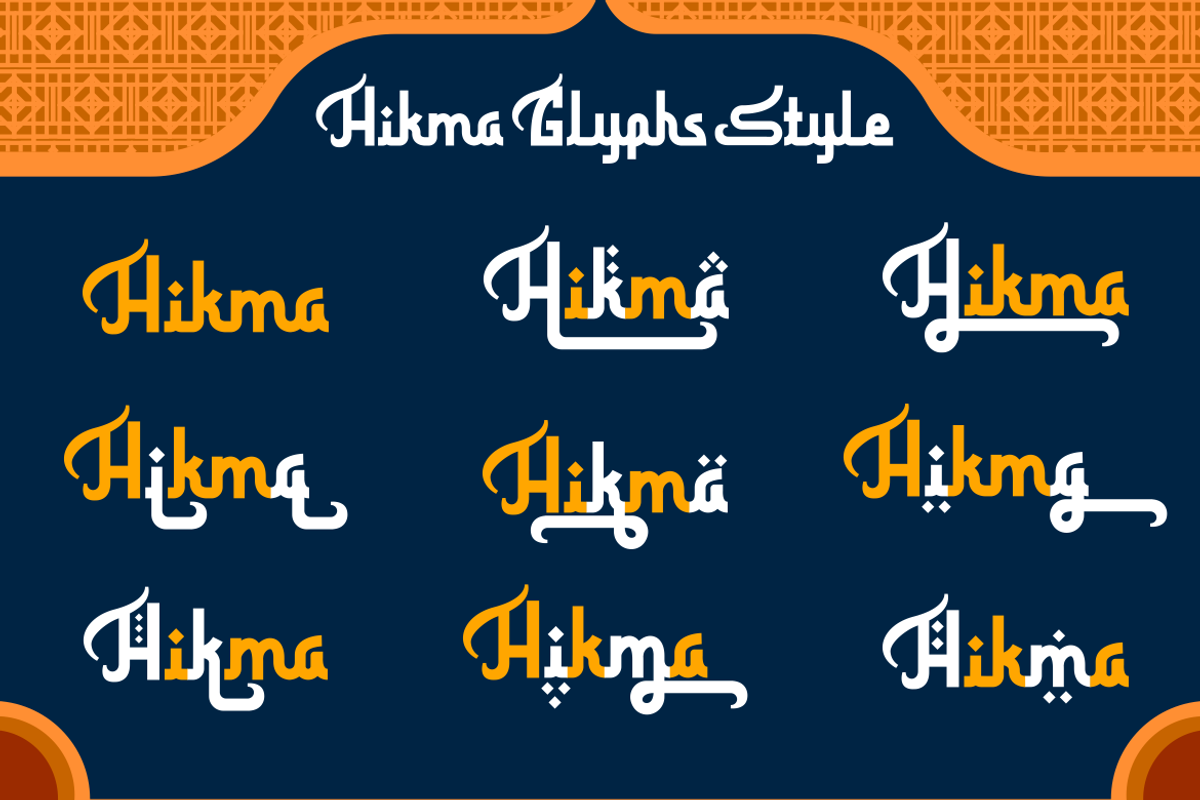 Hikma Glyphs - Arabic Style Font, a Font by PutraCetol Studio (Photo 7 of 11)