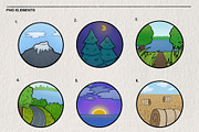 Set of landscapes in a circle 6 PNG, a Food Illustration by LOKSKIH (Thumbnail 3 of 3)
