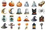 Vintage Halloween Clipart, an Illustration by SinaCreation (Thumbnail 2 of 5)