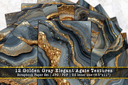 Golden Gray Agate Textures Paper Set, a Background Graphic by V Design Creator (Thumbnail 1 of 12)