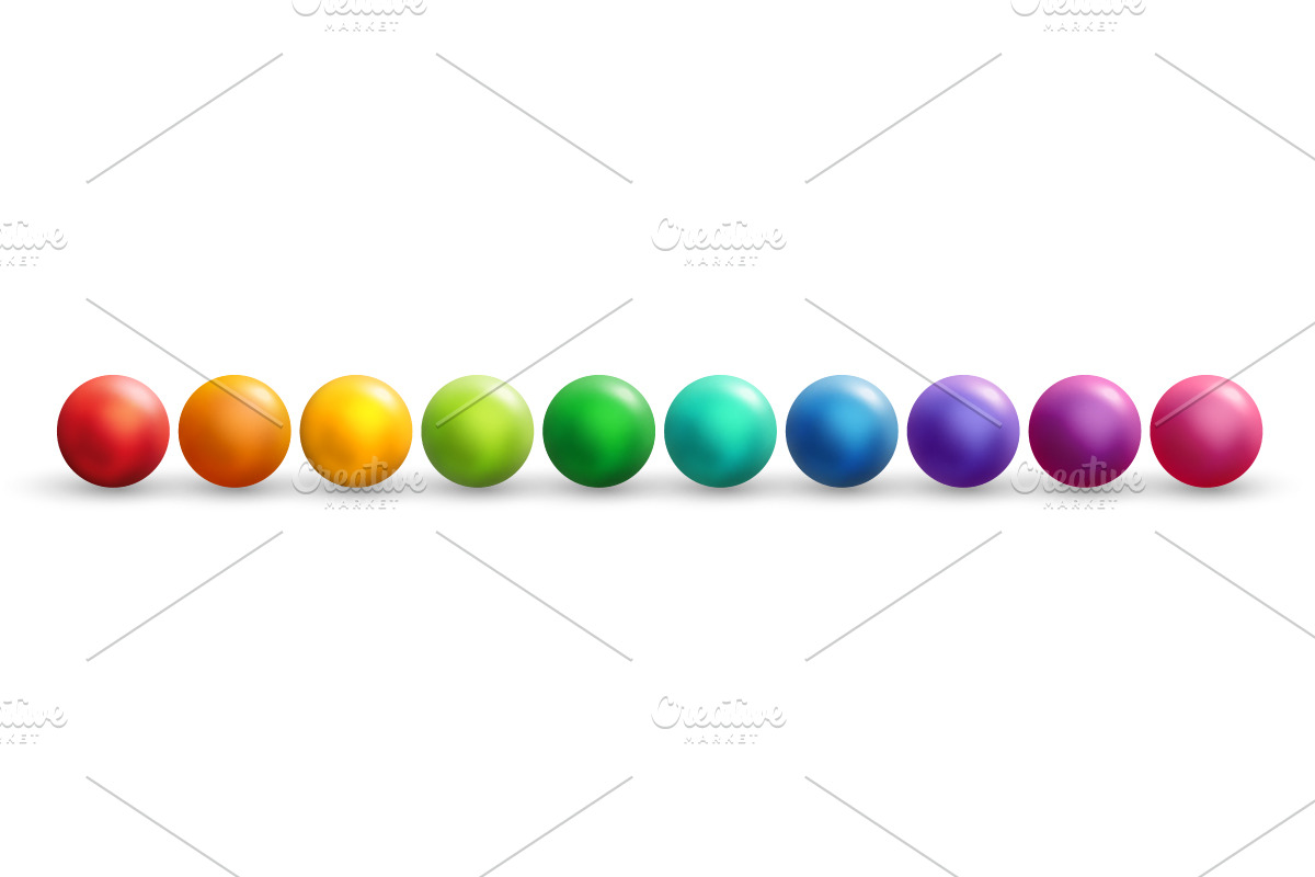 Colorful particles sphere set, an Object Illustration by kotoffei