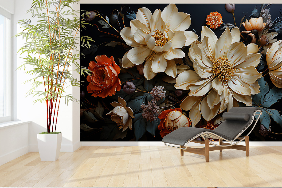 3D Oil Painting Flowers, a Wallpaper Graphic by fei long (Photo 6 of 10)