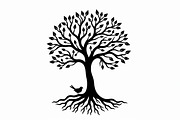 Tree Silhouette with Birds Bundle, an Illustration by Designs_River (Thumbnail 3 of 9)