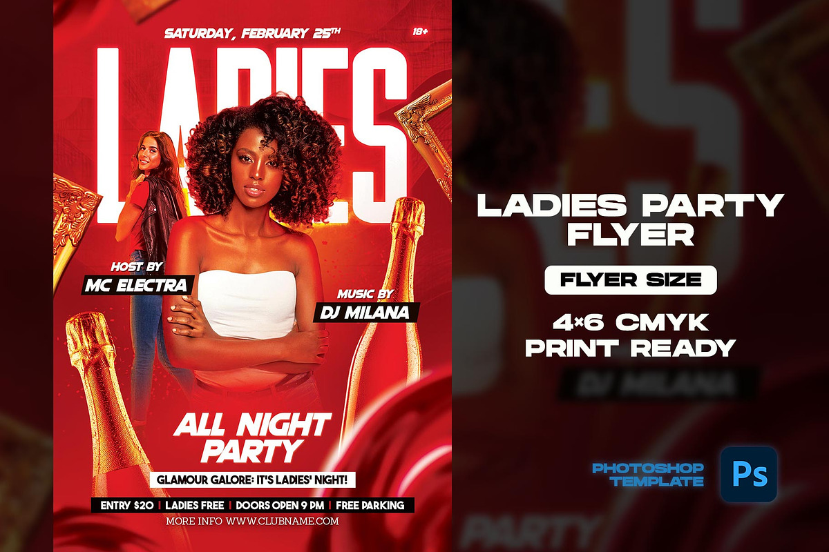 Ladies Party Flyer, a Flyer Template by Flyer Designs (Photo 2 of 4)