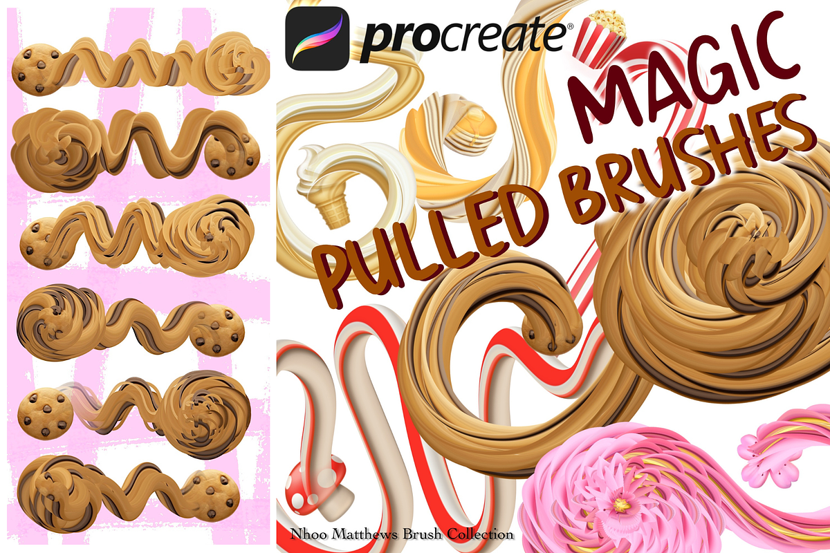 Procreate 3D Magic Pulled Brushes, a Brush Add-On by Fashion Workshop Bkk (Photo 1 of 15)