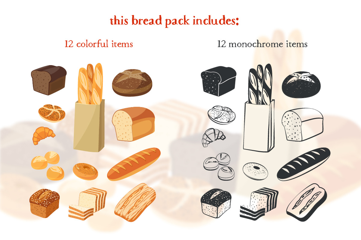 Bakery assortment vector pack, an Object Graphic by Seavector (Photo 2 of 6)
