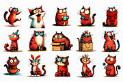 Funny Cat Clipart, an Illustration by Libby Wishes (Thumbnail 3 of 6)