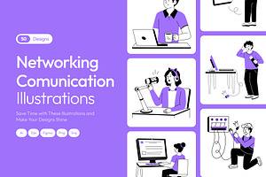 Networking and Communication, a Technology Illustration by Vectors Market