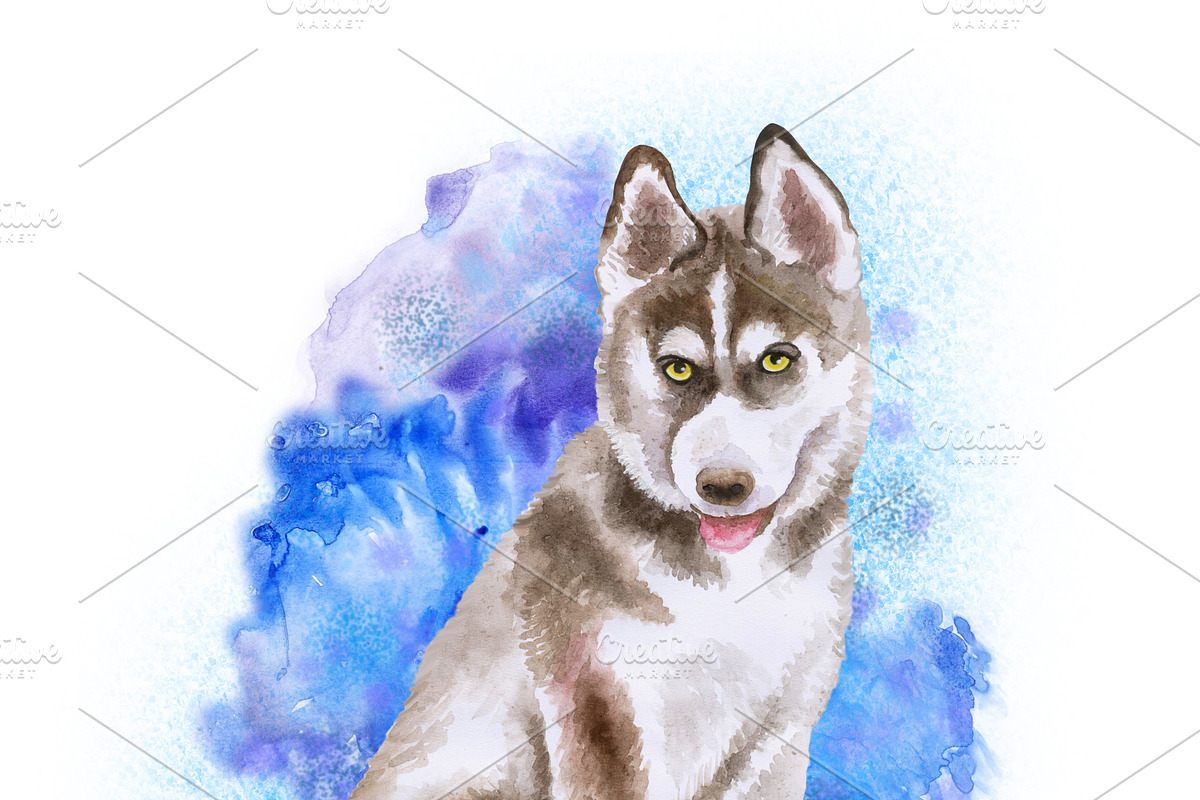 Watercolor Dogs Mega Big Bundle, an Illustration by Dneprstock (Photo 37 of 60)