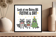 Funny Christmas Sarcastic Raccoon, an Illustration by Black Bird Studio (Thumbnail 4 of 4)