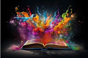 Intriguing Open Magic Book Colorful