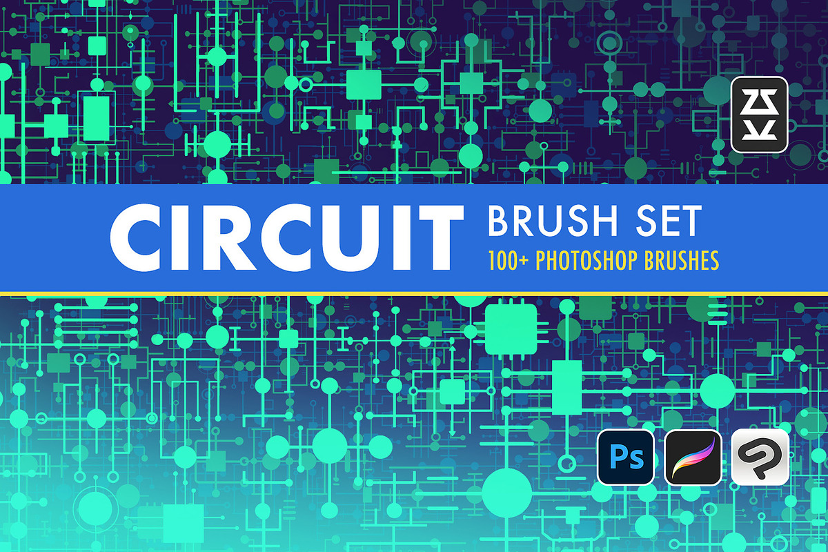 Circuit Brush Set, a Brush Add-On by Zsolt Kosa Art (Photo 1 of 6)