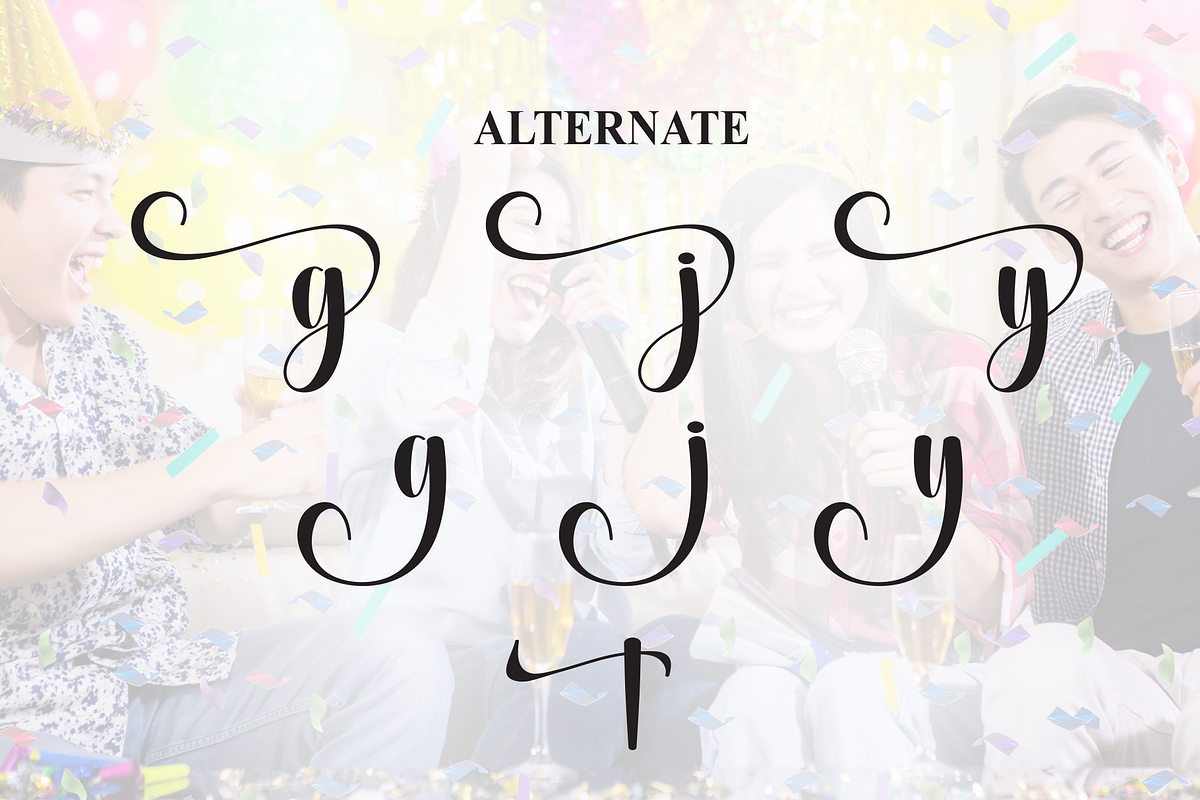 Happy Party | Script Font, a Handwritten Font by Scratchones (Photo 8 of 9)