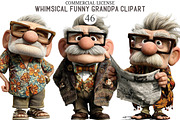 Whimsical Funny Grandpa Clipart, an Illustration by designcity5 (Thumbnail 1 of 5)