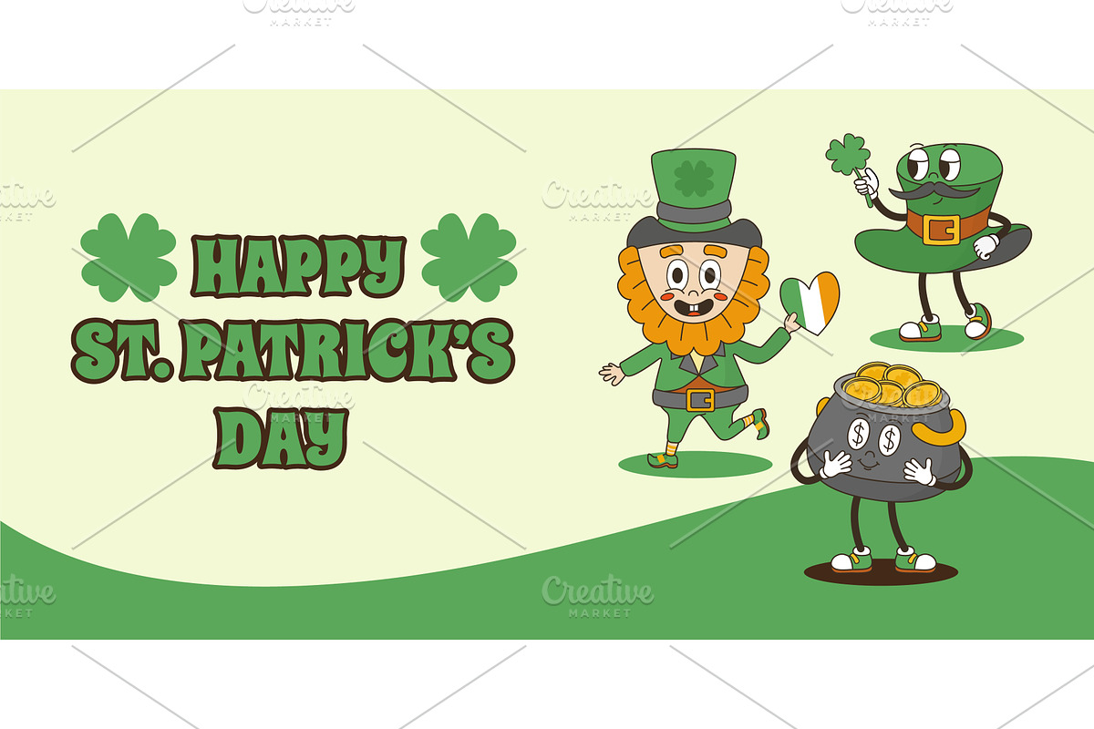 Saint patricks day groovy background, an Object Illustration by Valerie Bodnar