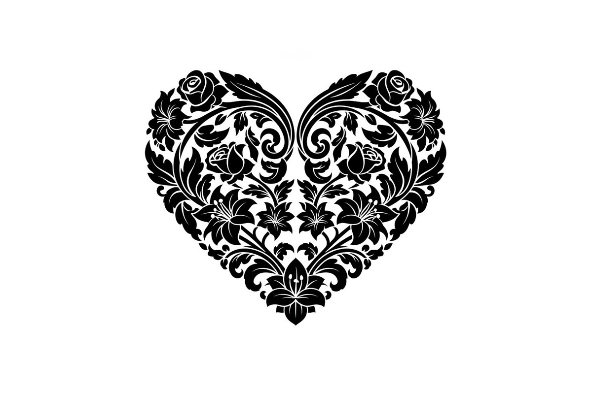 Floral Heart Frame Silhouette Pack, an Illustration by Artivon (Photo 17 of 49)