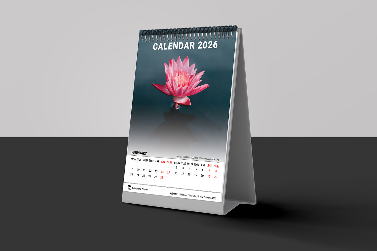 Desk Calendar 2026, a Stationery Template by crazyOWL (Photo 2 of 4)