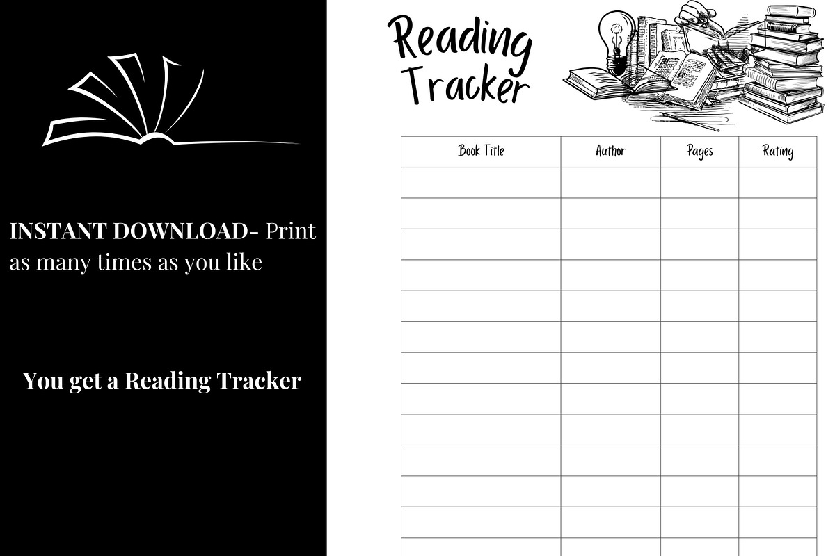Ultimate Printable Reading Tracker, a Templates & Theme by 2 Nomazi (Photo 8 of 9)