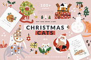 Christmas cats | 100% hand drawn, an Animal Illustration by Olia (Thumbnail 1 of 14)