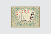 Casino vintage poster., a Decorative Illustration by PoPaShop (Thumbnail 2 of 15)