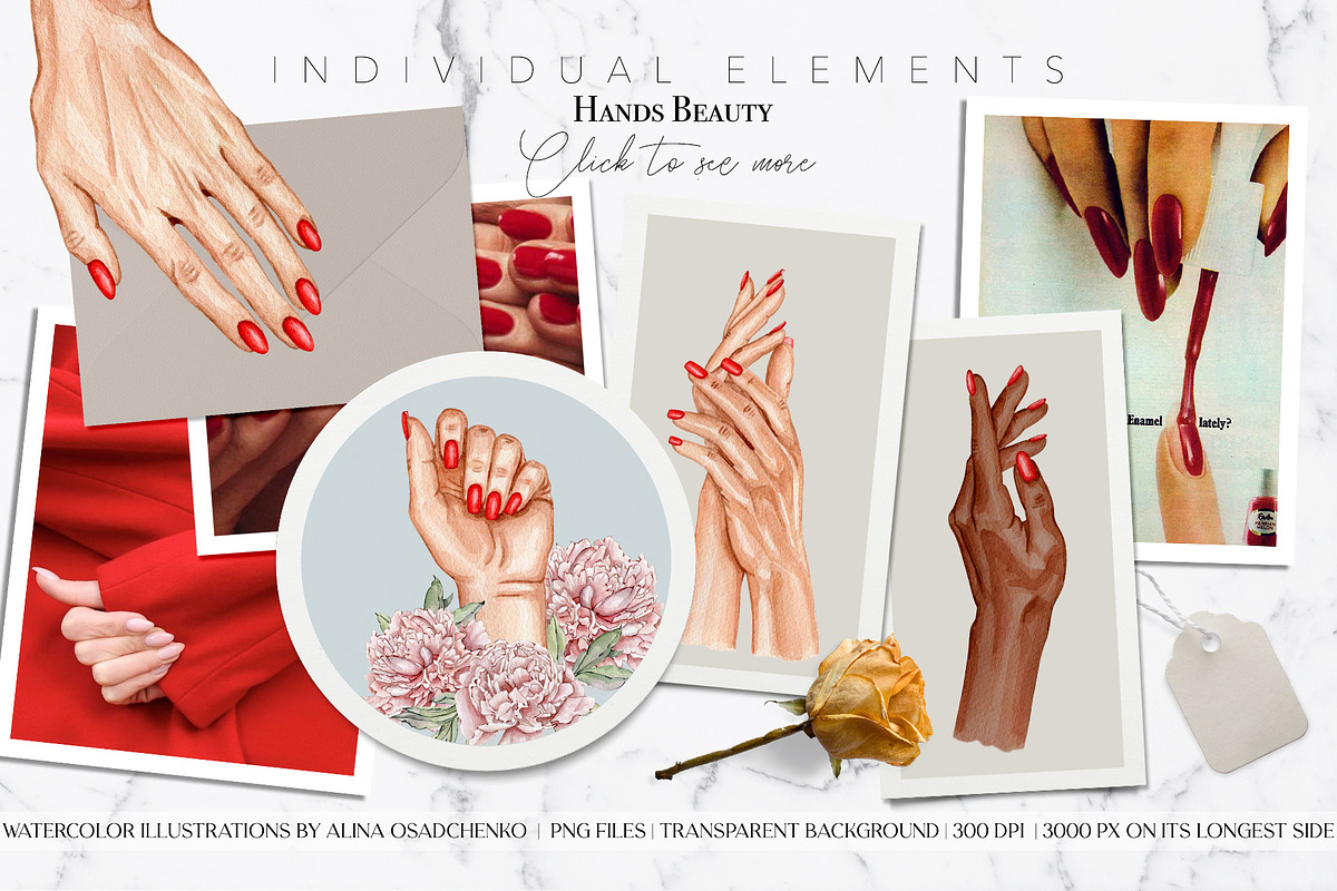 Manicure & Pedicure Collection, an Object Illustration by CrystalinaShop (Photo 6 of 12)