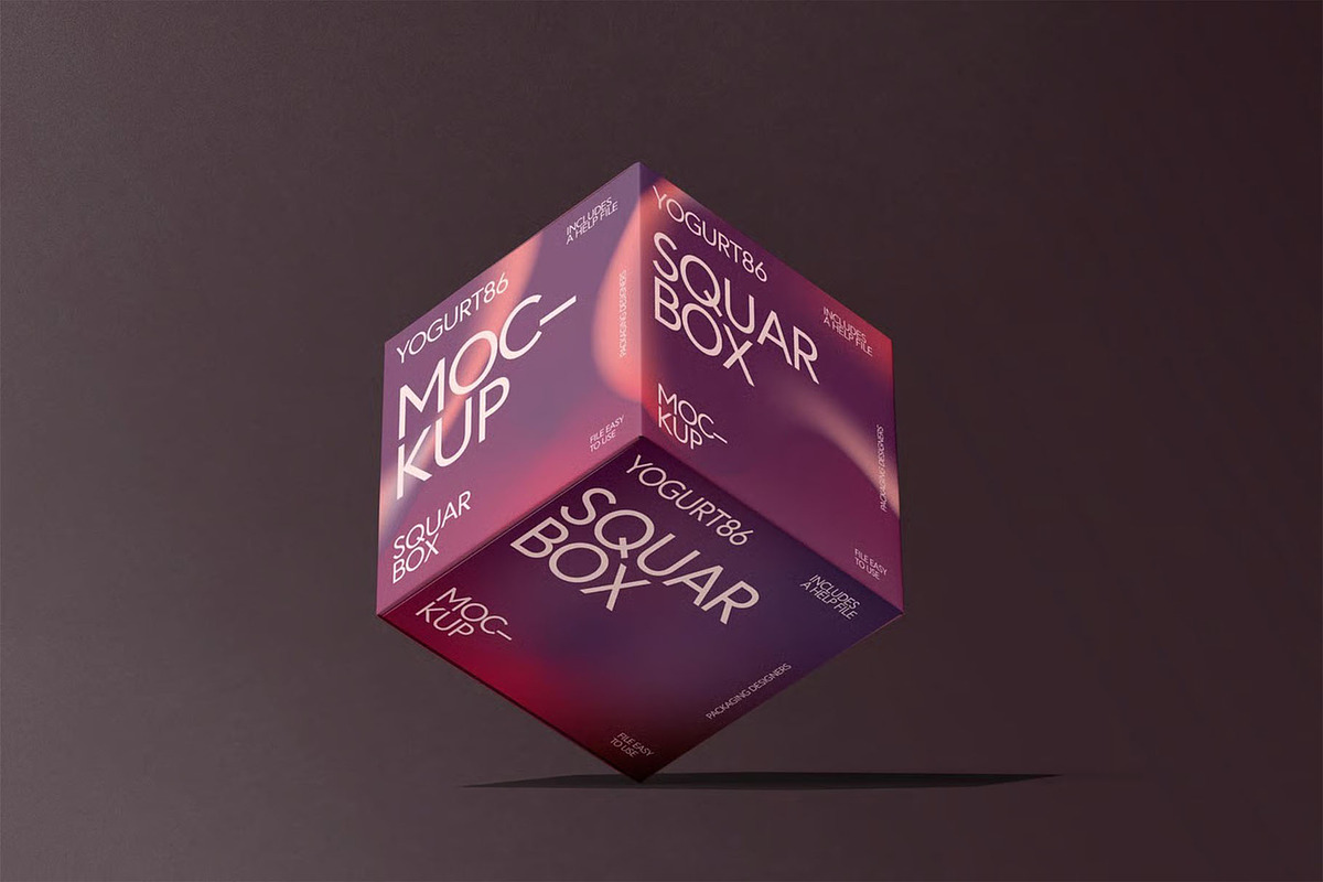 Square Cardboard Box Mock-up, a Packaging Mockup by zippypixelstudio (Photo 11 of 12)