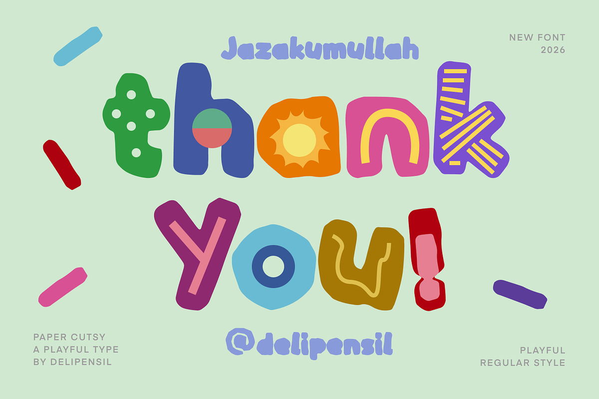 Paper Cutsy - A Papercut Type, a Handwritten Font by delipensil (Photo 9 of 9)
