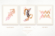 Watercolor Golden Zodiac, an Illustration by Webvilla Studio (Thumbnail 3 of 6)