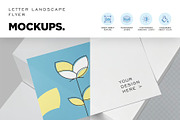 US Half Letter Size Brochure Mockups, an Advertising Mockup by megostudi0 (Thumbnail 2 of 6)