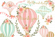 Hot Air Balloon Glitter Gold Set, a Texture Illustration by Mia's Graphic Design (Thumbnail 3 of 9)